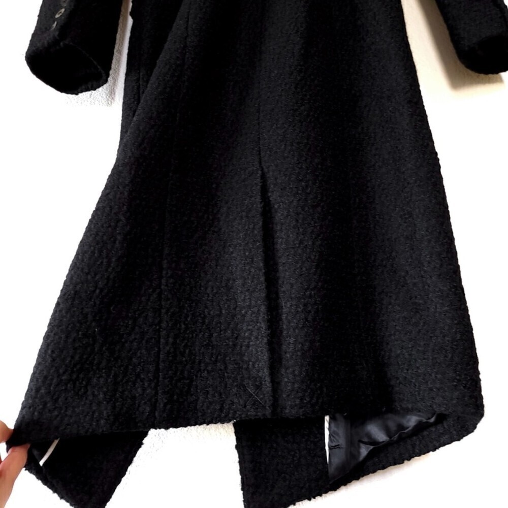NEW L'Academie Boucle Wool Micha Long Coat Black Tailored Old Money Minimal XS - Picture 9 of 15